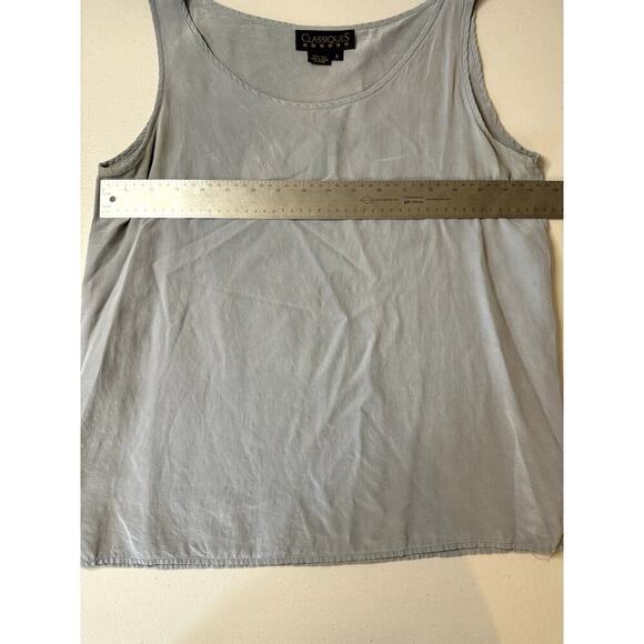 90s Vintage Classiques 100% Silk tank Size 6 Grey - Picture 3 of 6